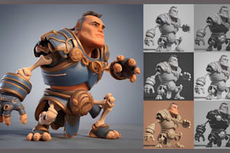 convert 2d to 3d image to realistic 3d model character design