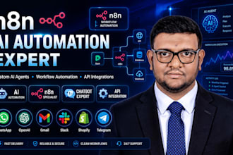 build n8n ai automation, ai agent and custom n8n workflow