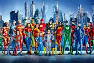 design a family superhero portraits for you