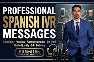 record a professional spanish IVR or telephony system