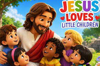 illustrate children bible story, christian cartoons and kids ministry artwork