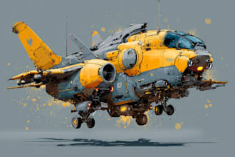 create a sci fi spaceship art