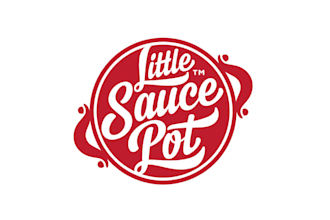 design food company little sauce pot logo