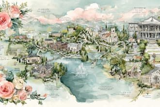 do custom watercolor wedding map