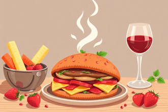 create food illustration for you