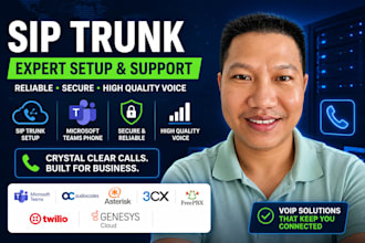 setup sip trunk for 3cx, freepbx, asterisk expert