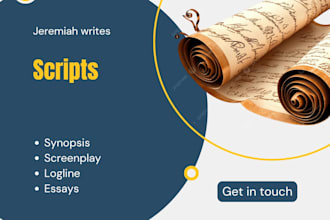 do your screenplay, synopsis, summary, logline and essay as an expert writer