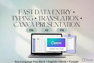 data entry translation canva expert