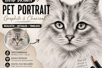 create a stunning handmade graphite and charcoal portrait