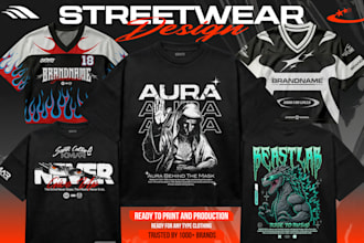 do trendy y2k streetwear edgy tshirt design for your brand