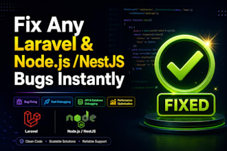 fix bugs and optimize performance in laravel or node js