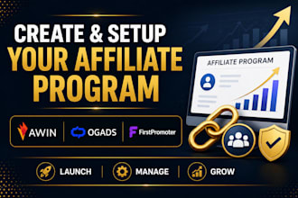 create and setup your affiliate program on awin, ogads or firstpromoter