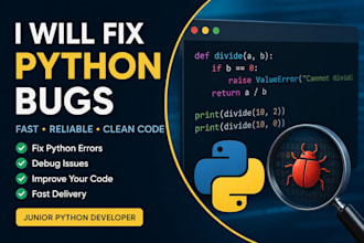 fix python bugs and errors as a junior developer