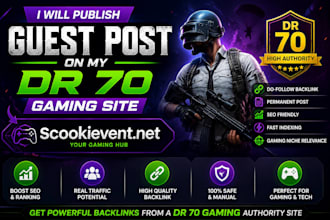 publish a guest post on my DR 70  gaming site