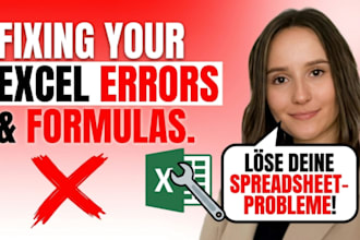 fix excel formulas, formatting, and spreadsheet errors