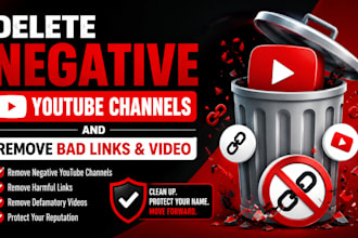 delete negative youtube channels and remove bad links and video