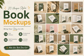 do 3d book mockup, ebook mockup, book cover mockup