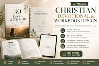 design christian ebook, children books, infographics and daily devotionals