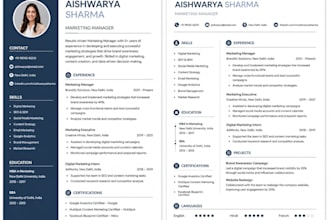 design a professional resume and CV in canva