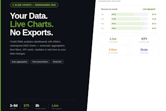 setup a glide analytics dashboard with redesigned charts filters