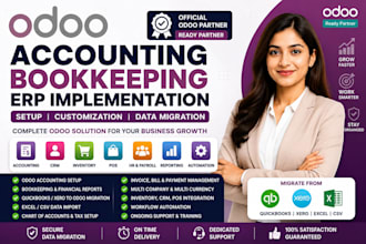 setup odoo accounting bookkeeping erp implementation for business data migration