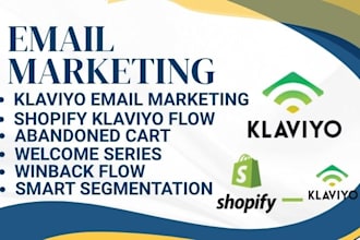klaviyo email marketing flow for shopify abandoned cart, welcome series, winback