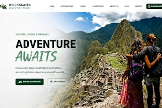 build wix adventure website cabin, tourism, travel website