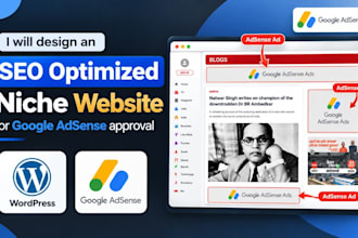 design an SEO optimized niche website for google adsense approval