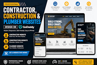 contractor website godaddy, construction company website design, plumber website
