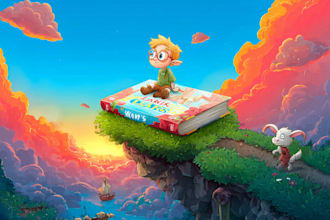 design modern cartoon ebook cover with vibrant art