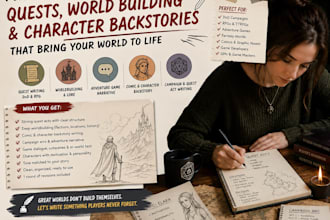 write quest arc, worldbuilding, comic backstory character sheet dnd, adventure