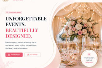 design wix party rental website decor website event styling wedding website