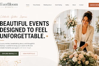 design wix party rental website decor website event styling wedding website