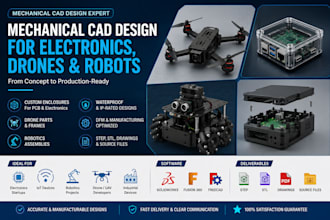 professional mechanical cad design for electronics drones and robots
