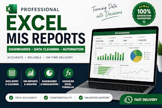 create excel dashboards, mis reports and automate data