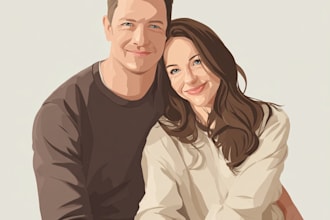 draw couple portrait illustration