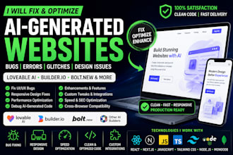 fix bugs and issues in ai generated websites, loveable, builder io, bolt new