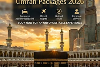 luxury umrah hajj islamic travel flyer poster
