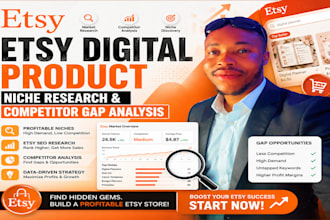 do etsy digital product niche research and competitor gap analysis