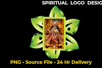 design unique spiritual krishna  logo for bhakti youtube channel