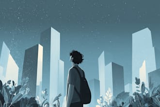 paint a watercolor house portrait or city space illustration