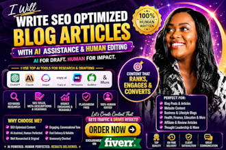 write SEO optimized blog articles with ai assistance and human editing