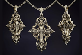 3d jewelry cad design for 3d printing casting rendering pendant necklace earring