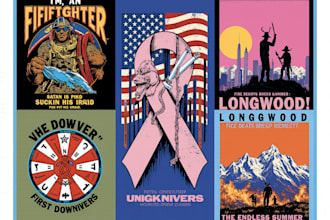 design vintage firefighter logo and retro t shirt design