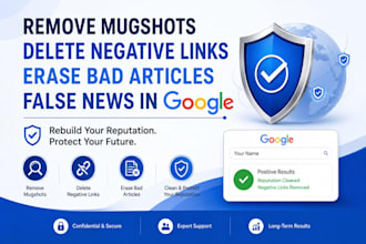 remove mugshots delete negative links erase bad article false news in google