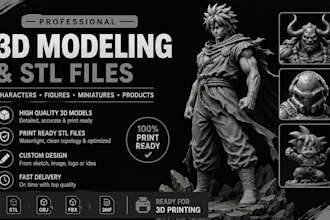 convert 2d image, sketch, logo to 3d model stl file for 3d printing