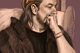 paint a realism digital portrait of a human or animal based on your photo