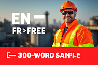 translate industrial safety manuals en to fr with hse terms