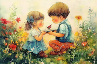 create colorful storybook art for children stories