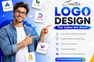 do creative unique trendy logo design and redesign